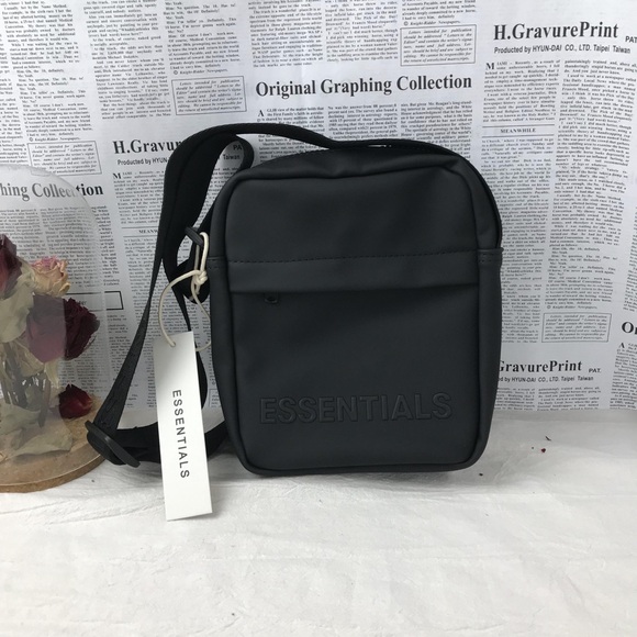 Essentials Black Crossbody Bag for Men